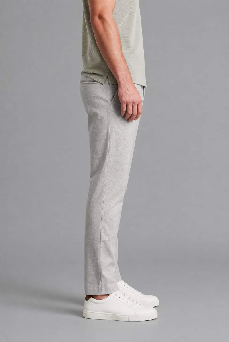 Defacto  Regular Fit Beige Blended Linen Trousers for Men | Best Price UAE
