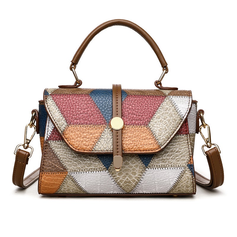 Fashion Color Matching Portable Small Square Bag Women'S Women'S Bag Popular Women'S Shoulder Bag All-Match Crossbody Bag - Image 1