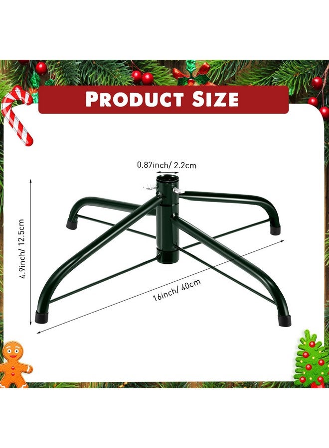 Roowest Folding Christmas Tree Stand Artificial Metal Xmas Tree Base Replacement Holder for Christmas(Green,16 Inch) - Image 2