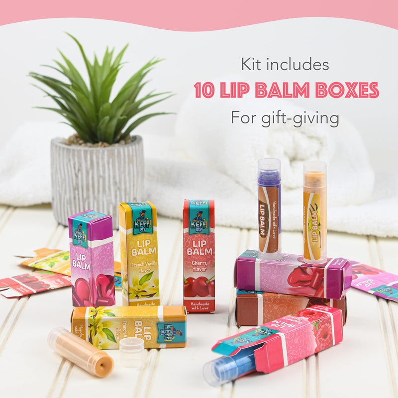 KEFF 51Pcs Lip Balm Making Kit - DIY Set for Natural Ingredients - Make Your Own Lip Gloss & Lip Balm for Kids Makeup Kit with Beeswax, Shea Butter, Flavor Oils, Mica Color Powders - Image 5
