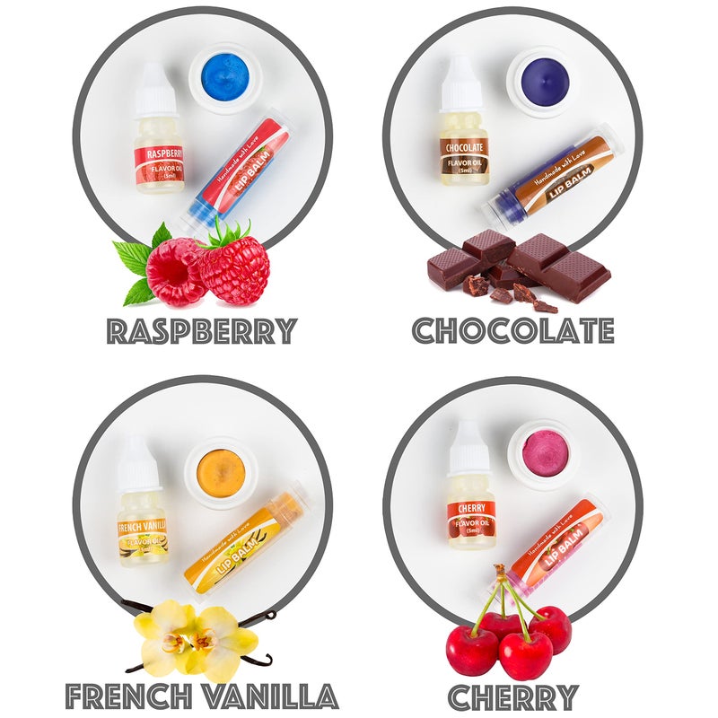 KEFF 51Pcs Lip Balm Making Kit - DIY Set for Natural Ingredients - Make Your Own Lip Gloss & Lip Balm for Kids Makeup Kit with Beeswax, Shea Butter, Flavor Oils, Mica Color Powders - Image 3