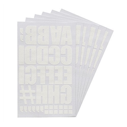 Magfok Iron on Flock Transfer Letters 2 Inch for Clothes Bags White, 6 Sheets (White) - Image 1