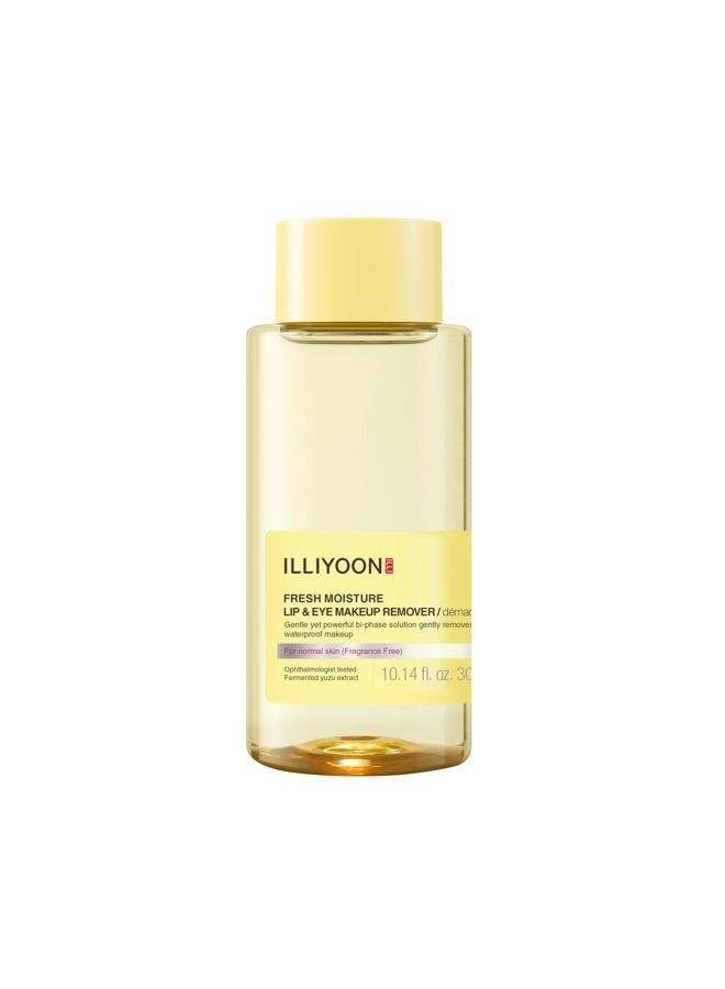 Illiyoon Fresh Moisture Lip and Eye Makeup Remover(300ML/10.14 Fl.Oz) Instant & Gentle Waterproof Makeup Remover, Non-Greasy with Naturally Fermented Yuzu Extract, Fragrance and Paraben-Free - Image 1