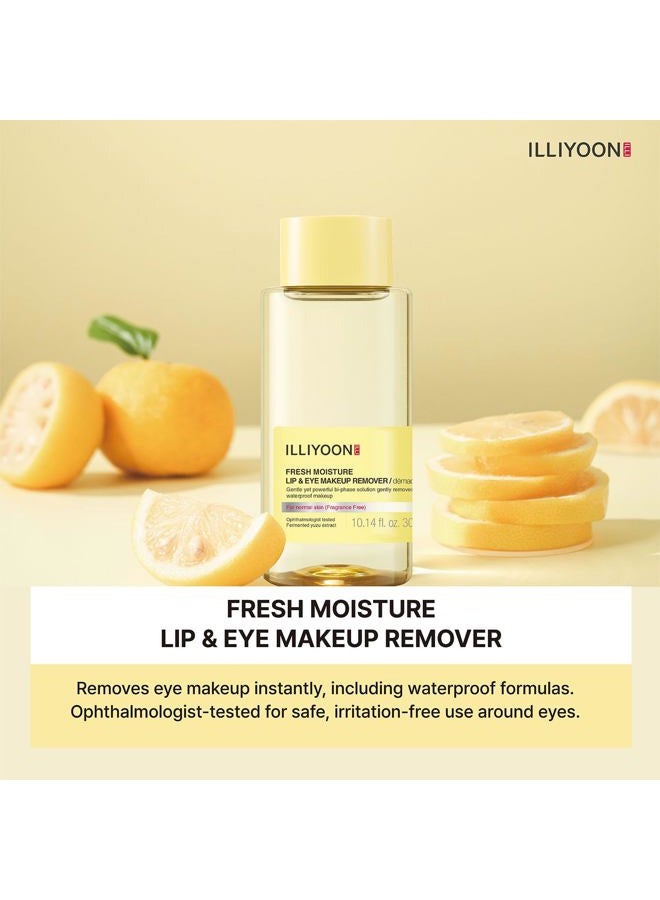 Illiyoon Fresh Moisture Lip and Eye Makeup Remover(300ML/10.14 Fl.Oz) Instant & Gentle Waterproof Makeup Remover, Non-Greasy with Naturally Fermented Yuzu Extract, Fragrance and Paraben-Free - Image 3