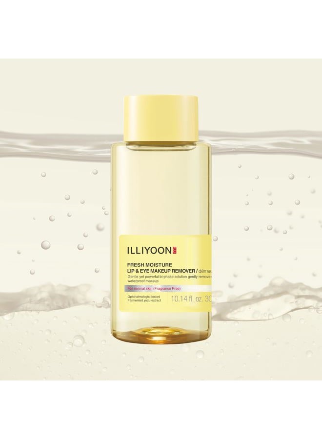 Illiyoon Fresh Moisture Lip and Eye Makeup Remover(300ML/10.14 Fl.Oz) Instant & Gentle Waterproof Makeup Remover, Non-Greasy with Naturally Fermented Yuzu Extract, Fragrance and Paraben-Free - Image 2