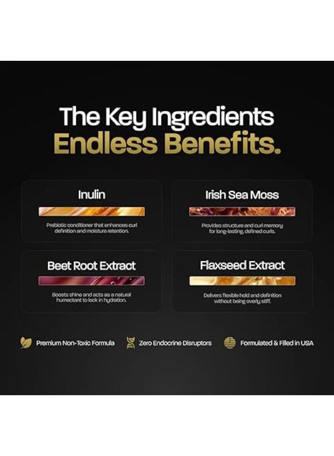 Based Curl Gel - Maximum Hold & Definition Without Flakes - Scrunches Out Soft with Irish Sea Moss & Flaxseed - Non-Toxic, Paraben Free Formula for All Curl Types (6.8 fl oz, Pack of 1) - Image 4