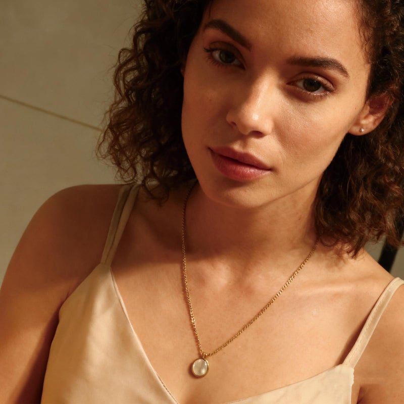 Dckazz Opal Necklace for Women Gold Opal Jewelry Dainty Stone Necklace Oval Pendant Necklace Dainty 14K Gold Plated Stainless Steel - Image 2