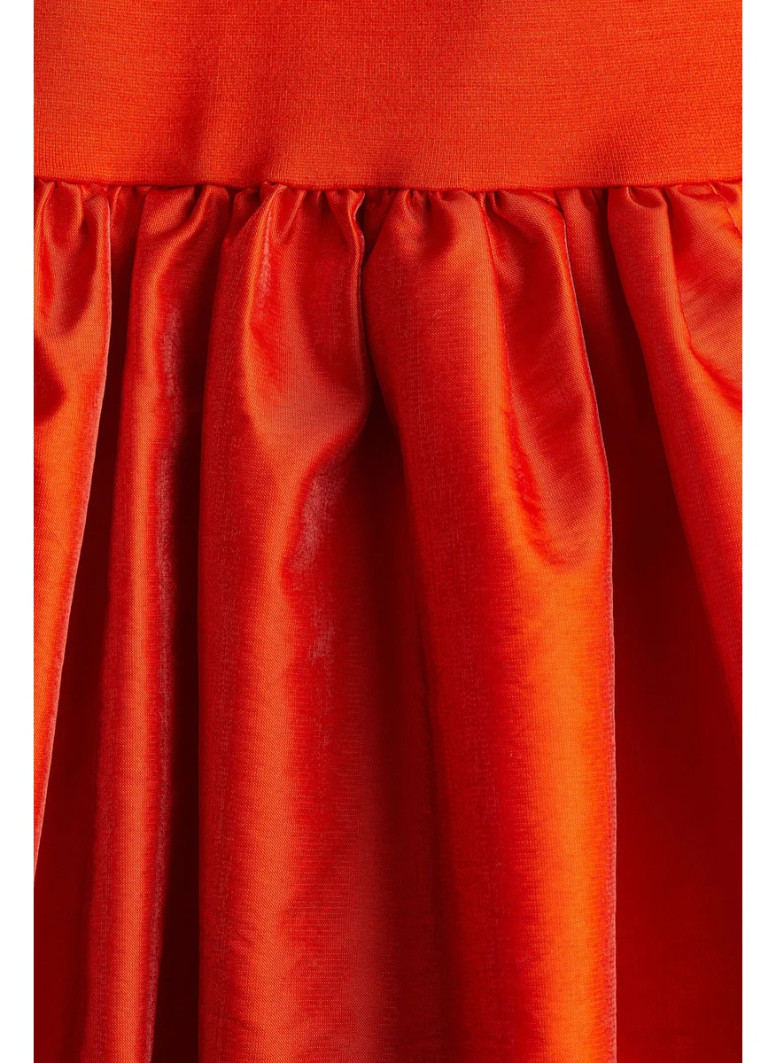 H&M Satin-Skirt Jersey Dress