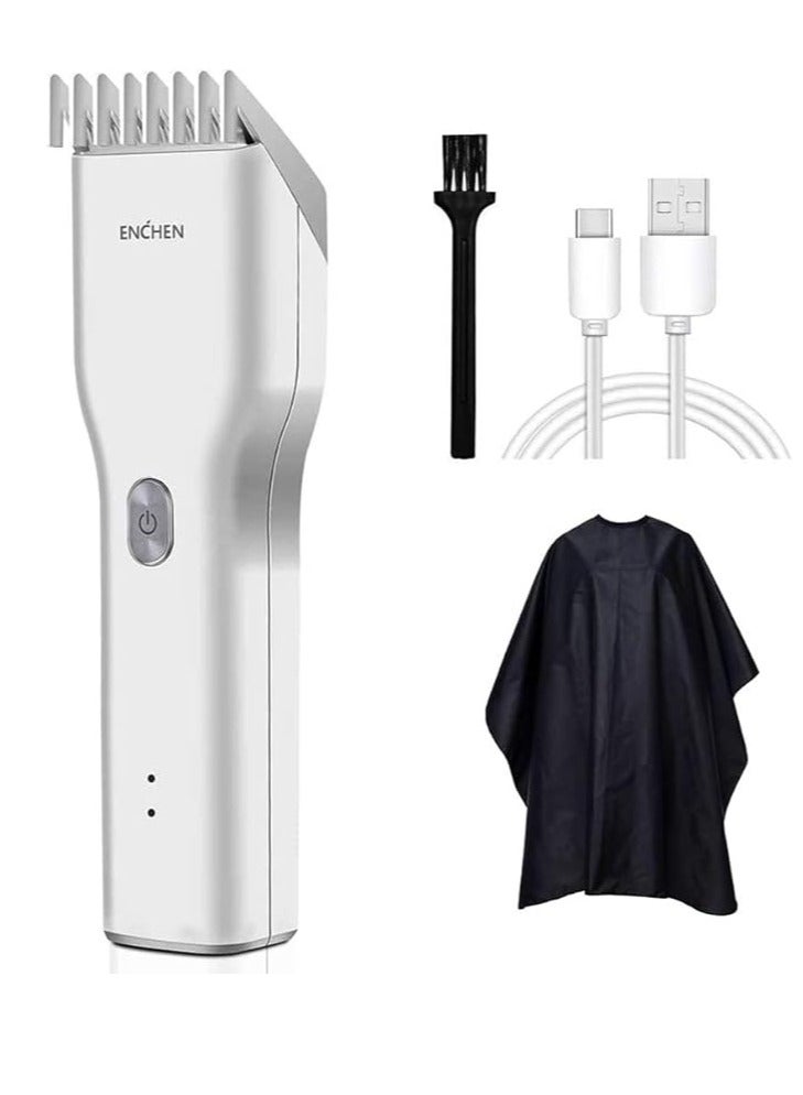 Enchen Boost Wireless Multi-Function Electric Hair Clipper & Shaver, 2 Speed Control, Nano Ceramic Cutting Head, 5800rpm, 1500mAh Battery, Type-C Charger, White | Boost-white - Image 1