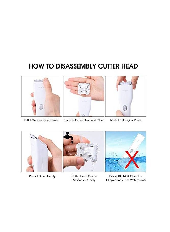 Enchen Boost Wireless Multi-Function Electric Hair Clipper & Shaver, 2 Speed Control, Nano Ceramic Cutting Head, 5800rpm, 1500mAh Battery, Type-C Charger, White | Boost-white - Image 3