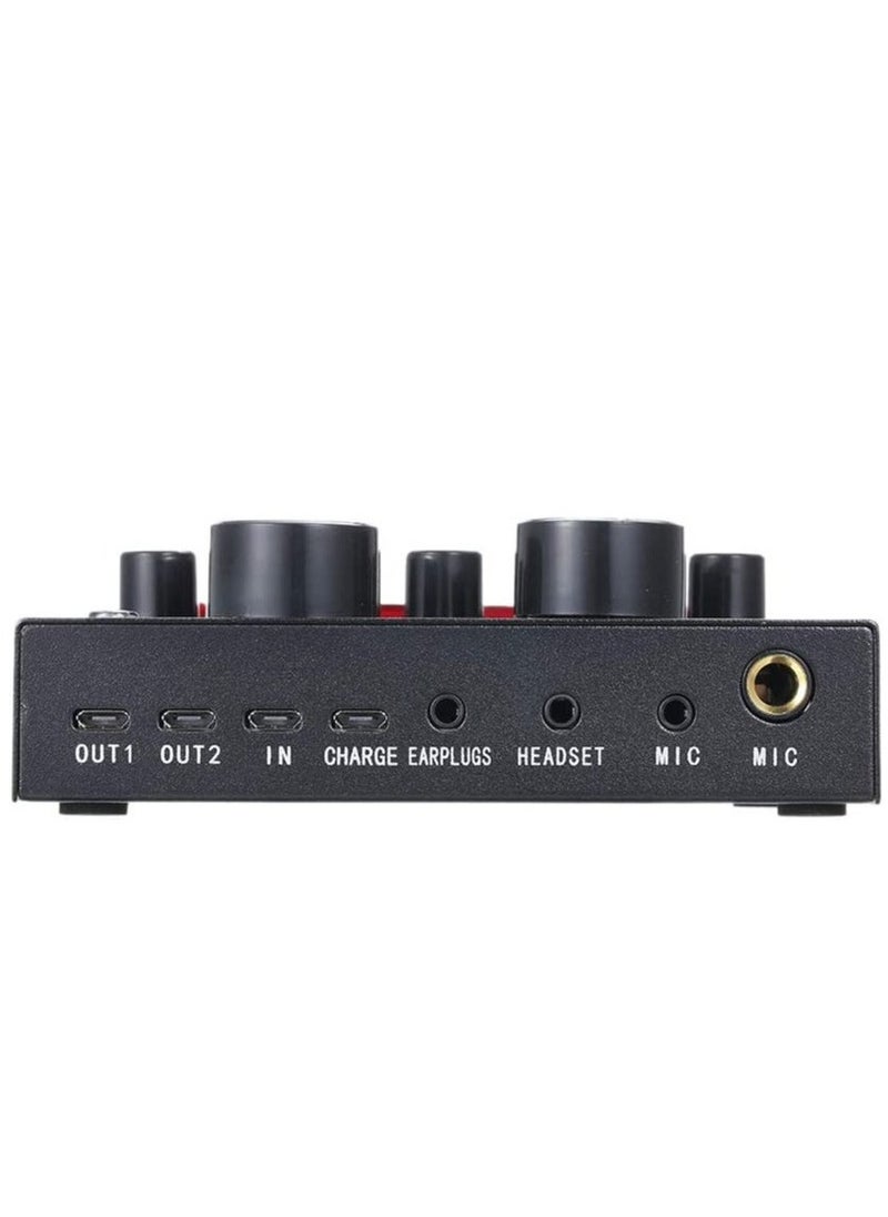 BGM V8 Multifunctional Live Sound Card USB Audio Interface Intelligent Volume Adjustable Audio Mixer Sound Card for Recording Hosting Speech  - Image 5