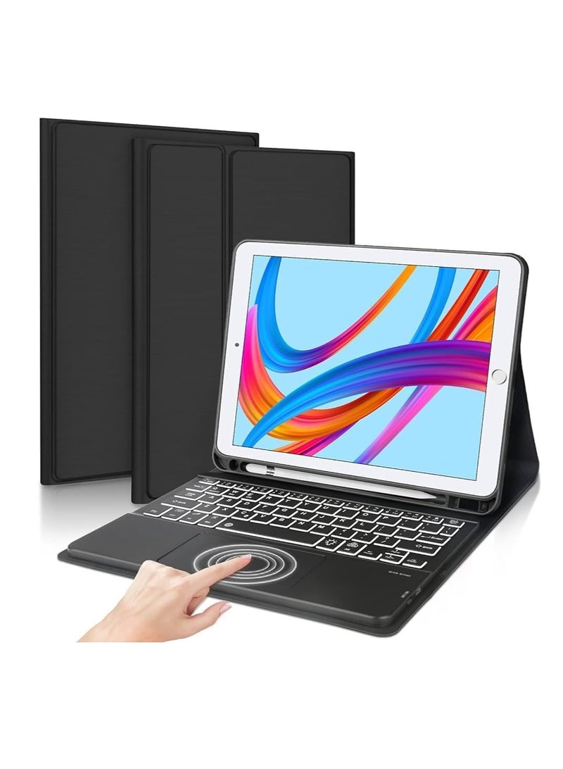 Keyboard Case for iPad 10th (10.9-Inch,2022\2025 Model, 10th Generation),With Touch pad Arabic and English Bluetooth keyboard Smart Trackpad Detachable with Pencil Holder iPad cover for for iPad 10.9 inch - Image 1