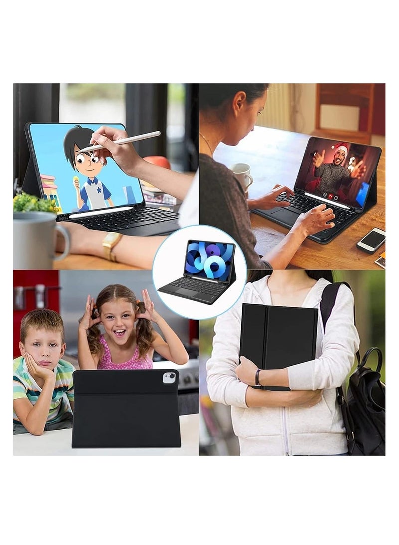 Keyboard Case for iPad 10th (10.9-Inch,2022\2025 Model, 10th Generation),With Touch pad Arabic and English Bluetooth keyboard Smart Trackpad Detachable with Pencil Holder iPad cover for for iPad 10.9 inch - Image 3