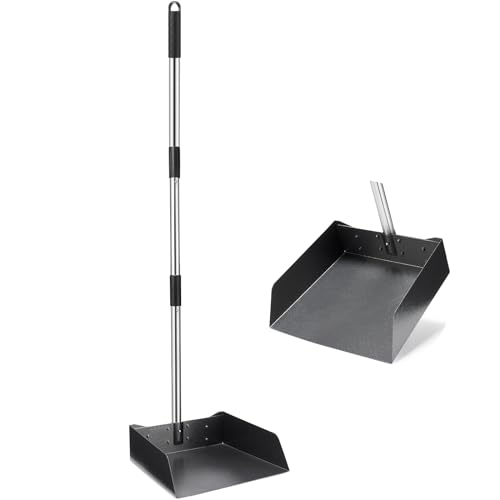 Yangbaga Dust Pans with Long Handle - 39” Heavy Duty Metal Upright Dustpan - Long Handled Stand Up Dustpans - Best Dustpans for Home/Lobby/Shop/Garage/Yard - Image 1