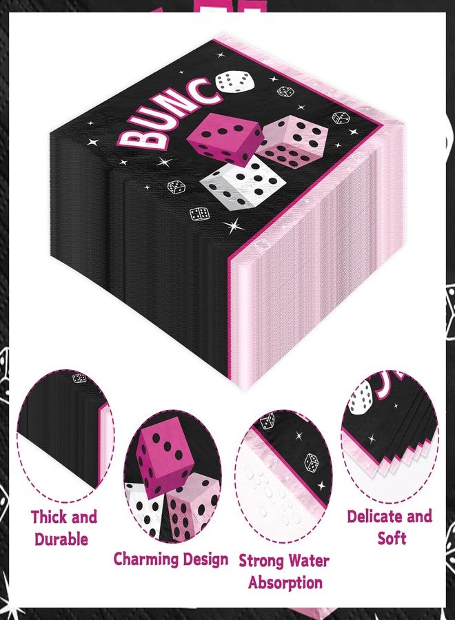 Greencian 100Pcs Dice Game Themed Paper Cocktail Napkins 3 Ply Pink Black Absorbent Hand Towels Retro Dice Guest Napkins for lady Casino Night Bachelorette Party Dinner Bathroom Kitchen Supplies - Image 3