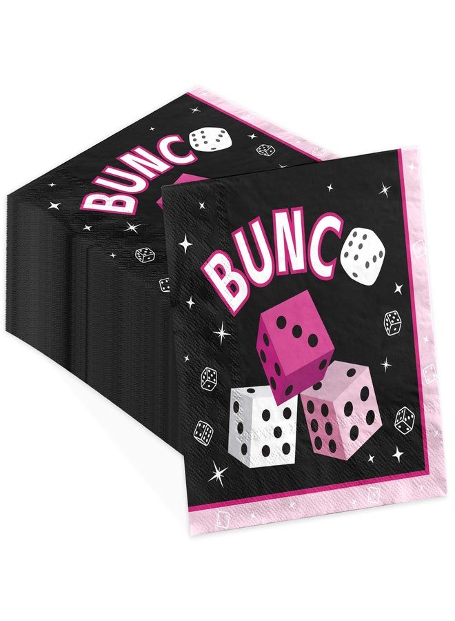Greencian 100Pcs Dice Game Themed Paper Cocktail Napkins 3 Ply Pink Black Absorbent Hand Towels Retro Dice Guest Napkins for lady Casino Night Bachelorette Party Dinner Bathroom Kitchen Supplies - Image 1