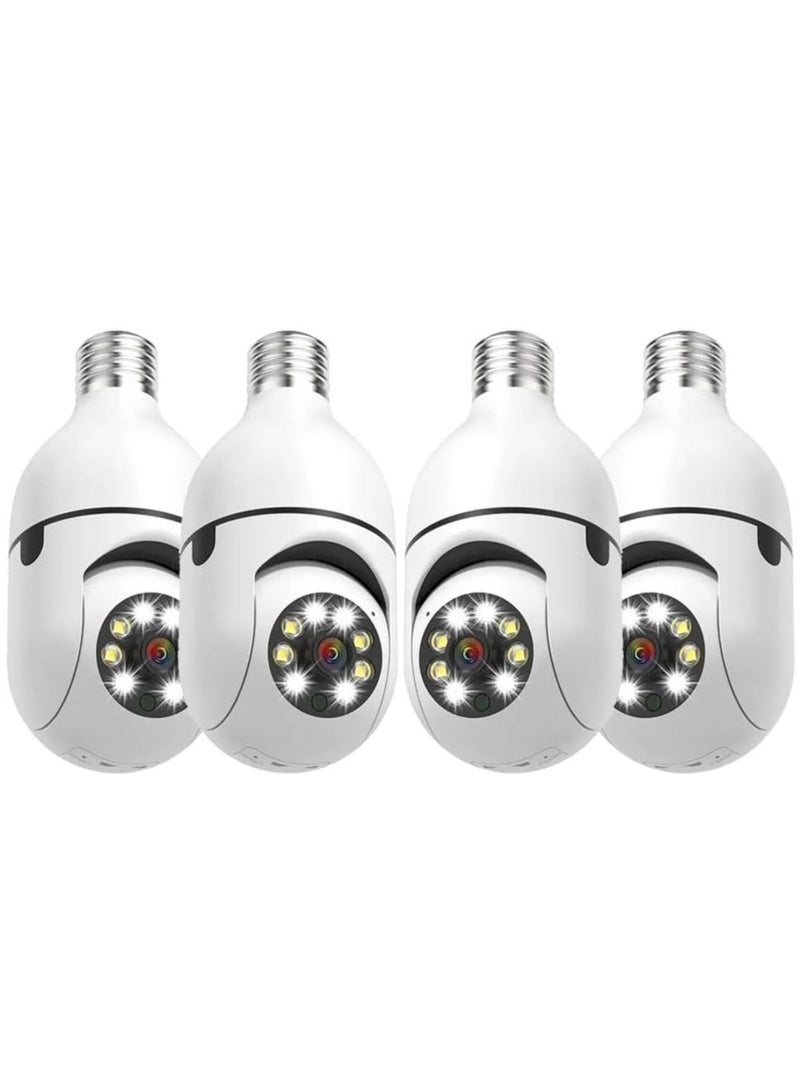 ELTRAZONE 4Pack HD 1080P Wireless Light-Bulb Security Camera, Work with 2.4ghz&5ghz WiFi, Motion Auto Tracking, 2 Way Audio, Spotlight Night Vision, E27 Screw-in CCTV Camera (4pcs) - Image 1