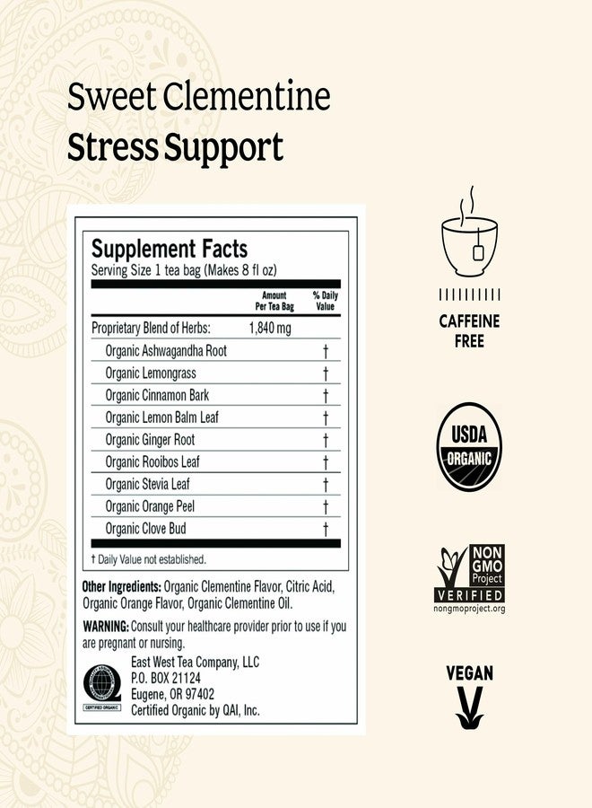 Yogi Tea Sweet Clementine Stress Support Tea, USDA Certified Organic, Non-GMO, 16 Tea Bags per Pack (6 Packs) - Image 3