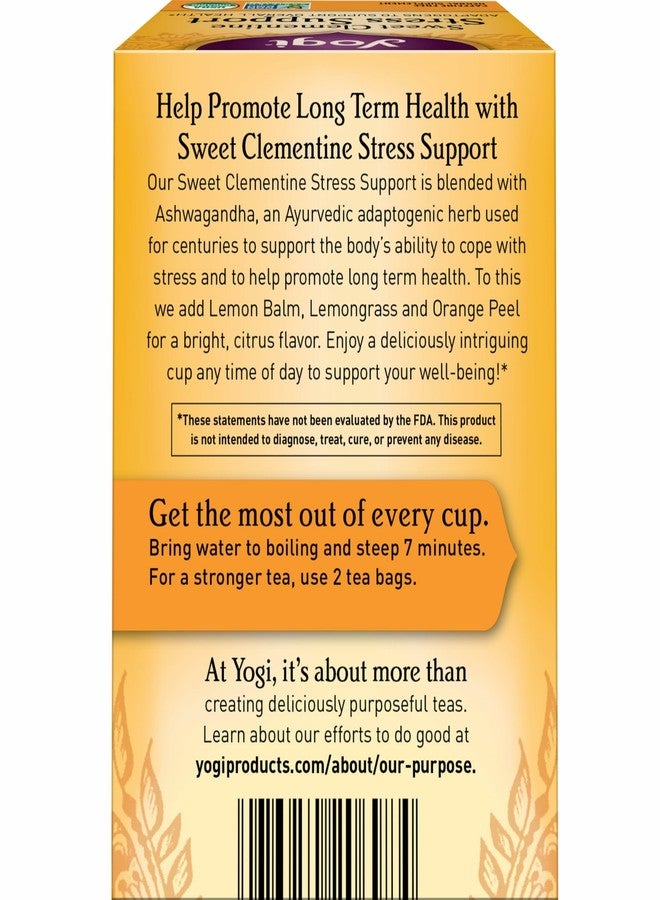 Yogi Tea Sweet Clementine Stress Support Tea, USDA Certified Organic, Non-GMO, 16 Tea Bags per Pack (6 Packs) - Image 2