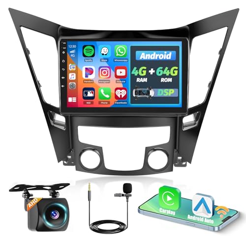 Hikity [DSP 4+64G] for Hyundai Sonata 2010-2015 Android 15 Car Stereo, Hikity 9'' IPS Touchscreen Sonata Radio Wireless Carplay Android Auto 5G WiFi/Bluetooth Mirror Link GPS SWC/FM/RDS/32EQ Backup Cam Mic - Image 1