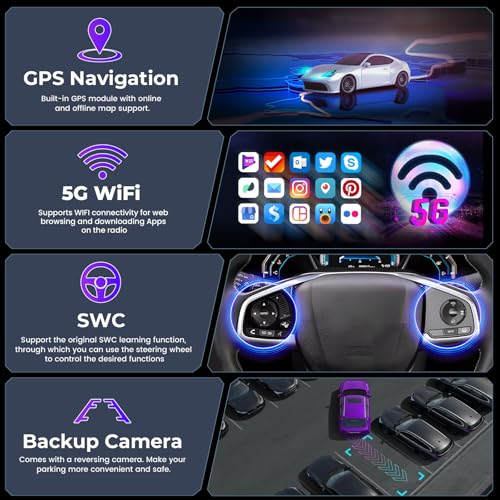 Hikity [DSP 4+64G] for Hyundai Sonata 2010-2015 Android 15 Car Stereo, Hikity 9'' IPS Touchscreen Sonata Radio Wireless Carplay Android Auto 5G WiFi/Bluetooth Mirror Link GPS SWC/FM/RDS/32EQ Backup Cam Mic - Image 5