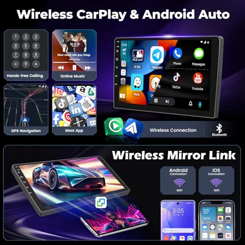 Hikity [DSP 4+64G] for Hyundai Sonata 2010-2015 Android 15 Car Stereo, Hikity 9'' IPS Touchscreen Sonata Radio Wireless Carplay Android Auto 5G WiFi/Bluetooth Mirror Link GPS SWC/FM/RDS/32EQ Backup Cam Mic - Image 4