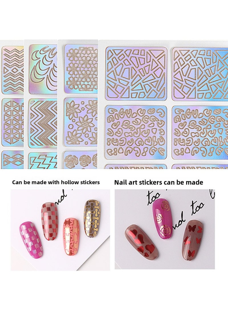 Goolsky 24 Sheets 3D Laser Nail Art Stickers - Irregular Pattern Vinyl Decals for Creative Nail Designs & Stencils  - Image 3