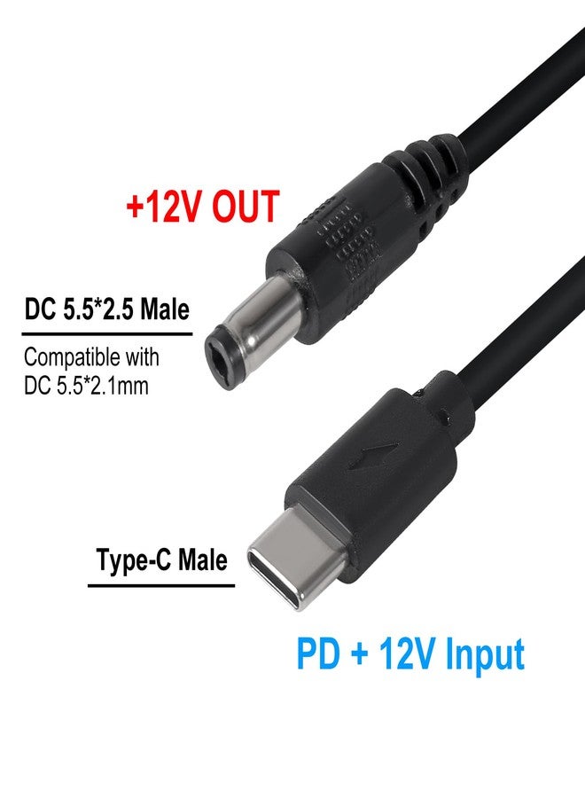 AITRIP 2PCS DC to Type C USB PD12V 5.5x2.5mm (Compatible with 5.5mm x 2.1mm) Power Supply Cable for Wireless Router Laptop LED Strip Speaker CCTV Camera - Image 4