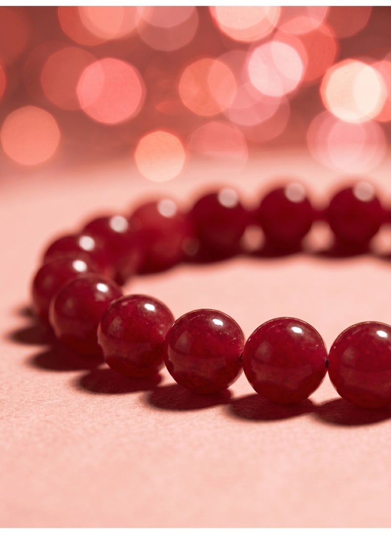 Slema Wine Red Transparent Crystal 33 Tashiha Prayer Beads Tasbih 12mm, Muslim Misbaha Rosary with Burgundy Tassel for Daily Dhikr & Eid Religious Gift - Image 2