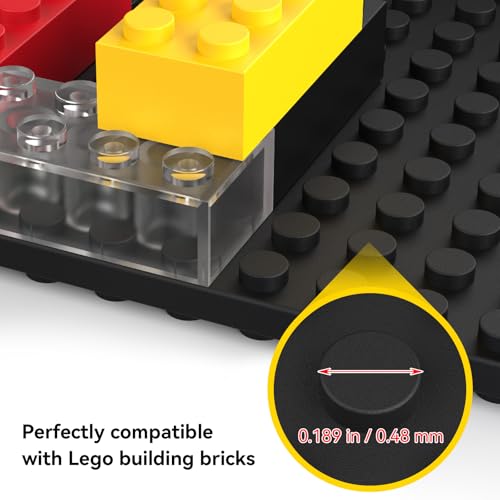 BlissBox 9-Pack Floating Shelves for Wall Compatible with Lego Building Bricks, 5x5.5inch Dual‑Sided 16x17 Studs for Toy Brick Storage and Display, ABS Display Shelves for Room Decor, Black - Image 2