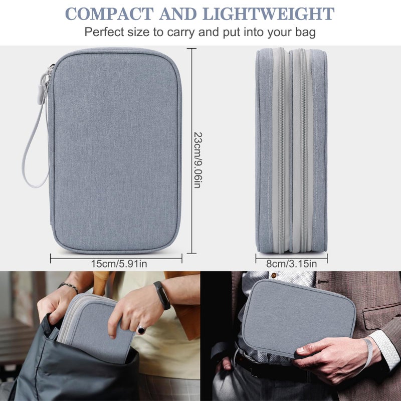 Waterproof Travel Cable Organizer Bag with Double Layer Storage for Cords, Chargers, Phone and Earphone - Image 2