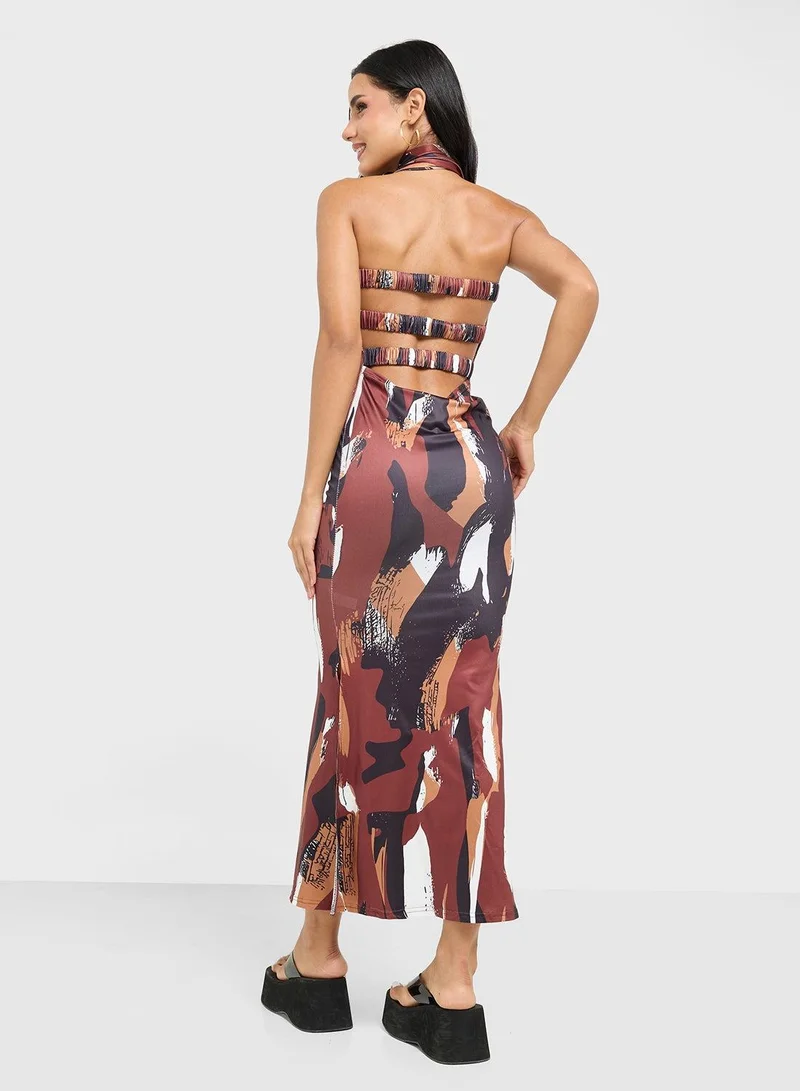 Ginger Abstract Print Dress