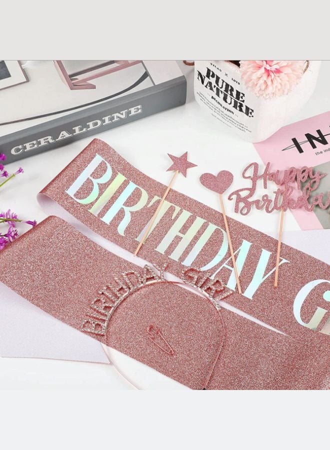 Birthday Girl Tiara & Sash Set – Glittery Party Crown & Colorful Shoulder Sash for Celebrations  - Image 4