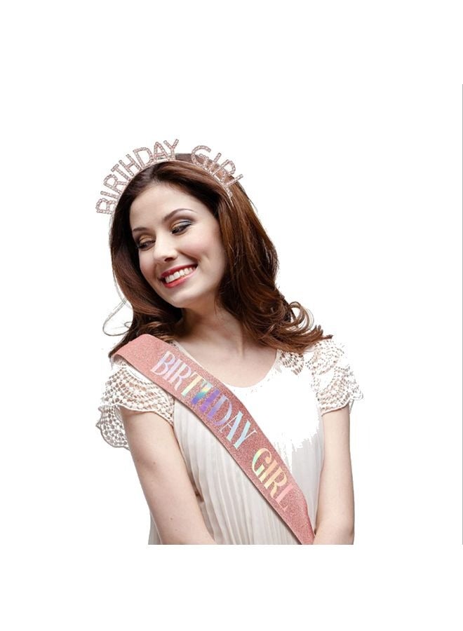 Birthday Girl Tiara & Sash Set – Glittery Party Crown & Colorful Shoulder Sash for Celebrations  - Image 5