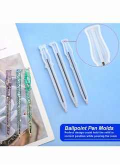 Generic Pen Epoxy Molds, Magic Wand Shape Ballpoint Silicone Mold with 30 Pieces of Black Refill for Diy Handmade Artwork, Pens, Candles, Resin Crafts (6Pcs)  - Image 5