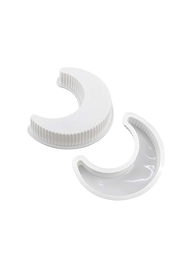 Goodern 3D Moon Shape Silicone Cake Mold,Large Moon Crescent Mousse Cake Pan Bread Pizza Baking Molds Kitchen Bakeware Tools DIY Fondant Baking Molds for Party Crescent Moon Shape Silicone Cake Pan - Image 2