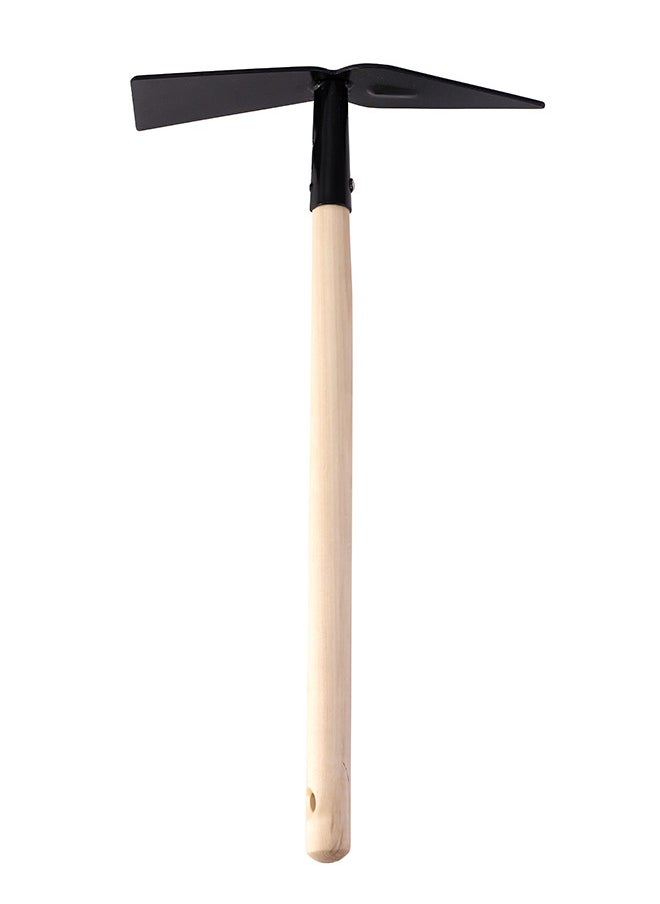 LAWAZIM Pick Mattock Hoe with Wooden Handle - 40cm | Pick Hoe Tool, Pick Mattock with Wood Handle Garden Mattock Tool for Planting, Exploring and Gardening  - Image 1
