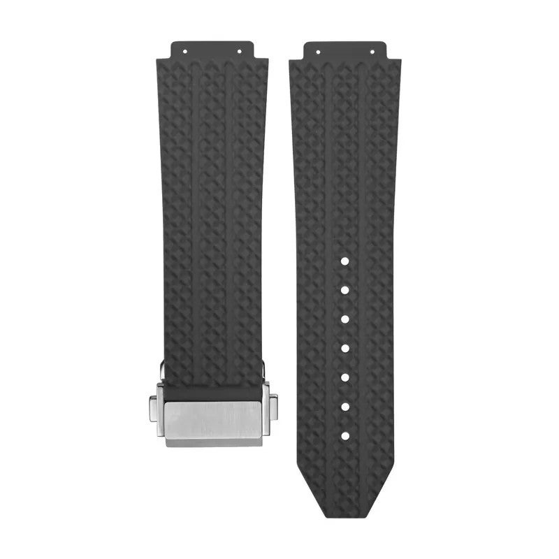 Bluejw Silicone Rubber Watch Band 25mm x 19mm x 22mm Replacement Strap for Hublot Big Bang Sport Diving Watch – Comfortable Wrist Loop for Men and Women - Image 1