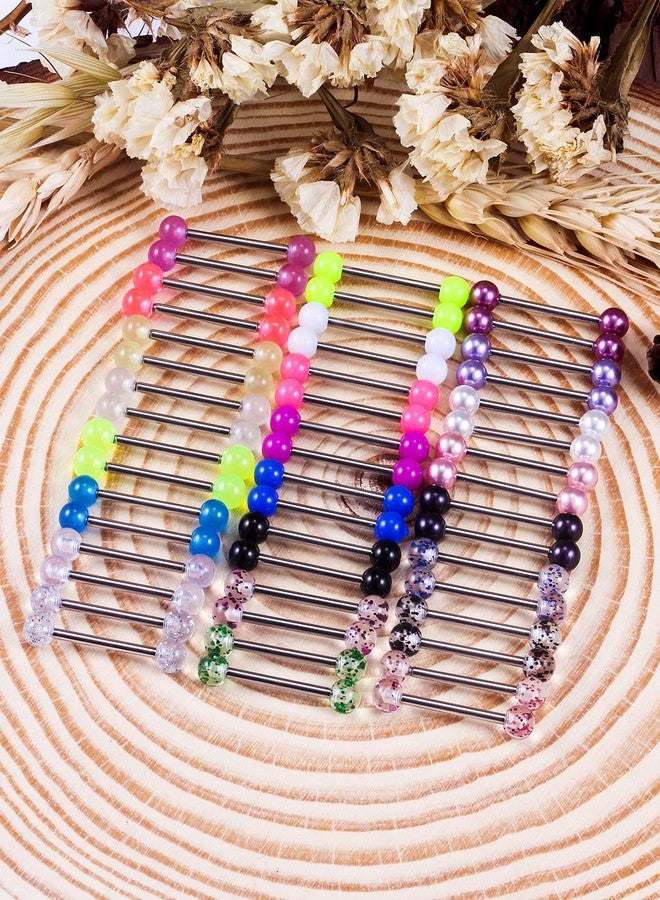 Cisyozi 16G Nipple Tongue Rings for Women Glow Drak Flexible Plastic Straight Stainless Surgucal Steel Tongue Nipple Barbell Bar Ring Nipplerings Shield Rings Retainer Piercing Jewelry Women Men 16mm - Image 3