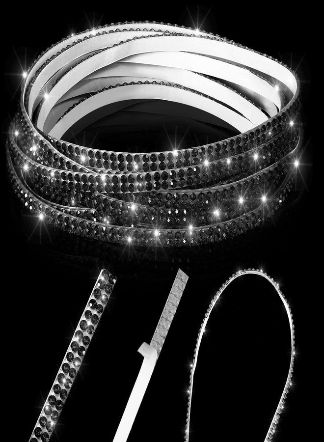 كينغدير زينة سيارة لامعة ذاتية اللصق، إكسسوارات داخلية وخارجية للسيارة، إكسسوارات سيارات للنساء، زينة لوحة القيادة، إكسسوارات سيارات مرصعة بأحجار الراين، ملصقات لامعة لتزيين السيارة (16.4 قدم، أسود) - Image 5