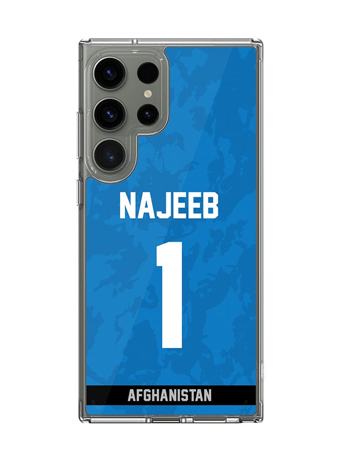 Stylizedd Classic Clear Case for Samsung Galaxy S24 Ultra , Hybrid Soft  Thin Transparent Cover - Team Afghanistan Najibullah Zadran, Jersey No 1 - Image 1