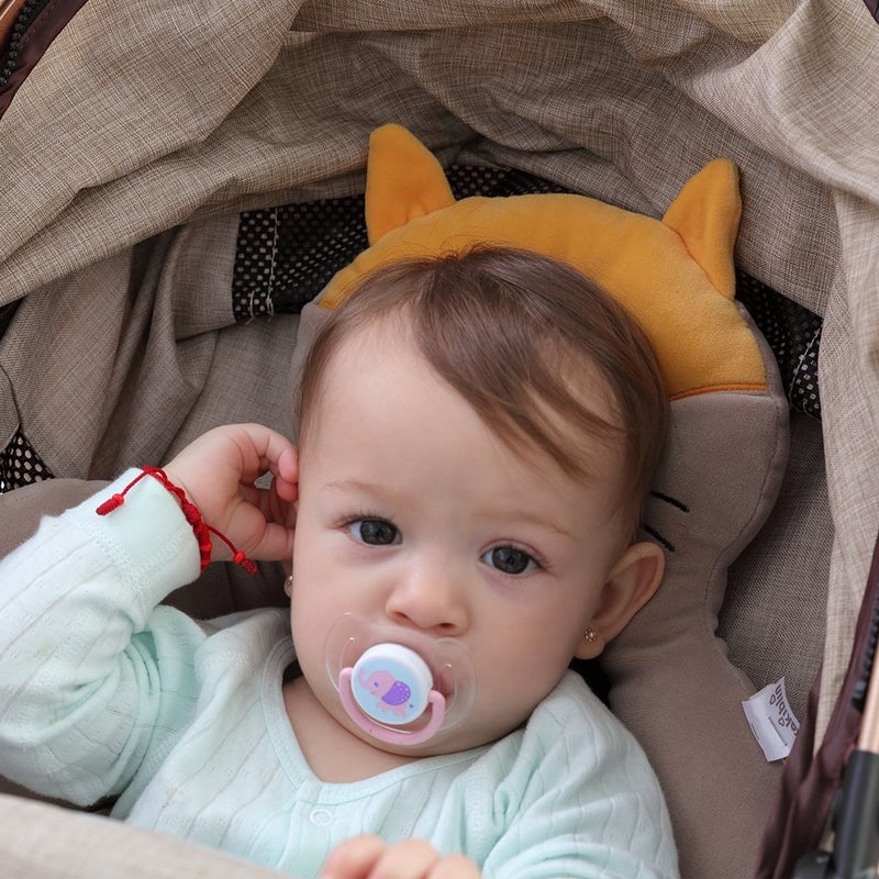 KAKIBLIN Baby Neck Pillow, Upgraded Baby Support Pillow,Head Pillows for Carseat, Newborn Neck Support for Car Seat,Pushchair,Travel(Brown) - Image 5