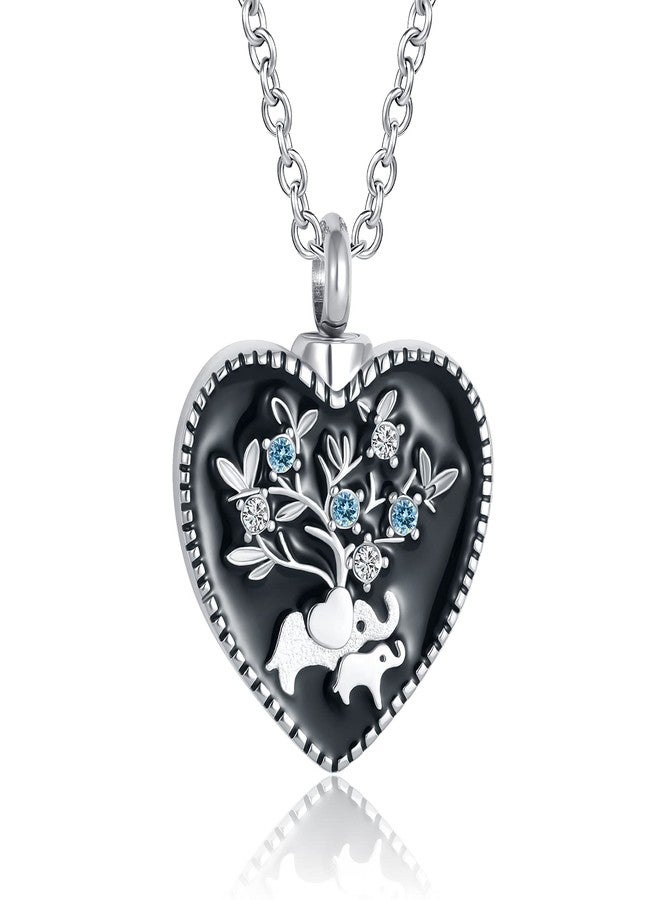 QeenseKc Mom Love Baby Cremation Jewelry for Human Pet Ashes Urn Necklace Elephant Keepsake Locket Pendant Jewelry with with FunnelFilling Kit - Image 1