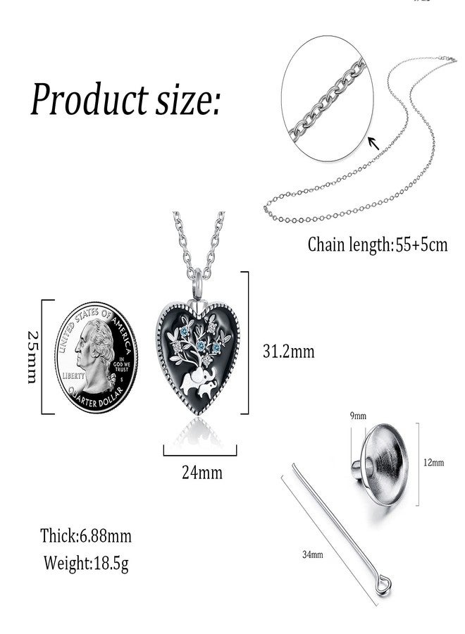 QeenseKc Mom Love Baby Cremation Jewelry for Human Pet Ashes Urn Necklace Elephant Keepsake Locket Pendant Jewelry with with FunnelFilling Kit - Image 5