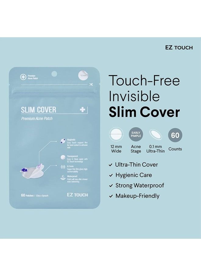 EZ Touch - Acne Pimple Patch(60 count) Easy & Clean New Concept Absorbing Hydrocolloid Patch Attachable Without Touching Acne Stickers (Slim & Clear) - Image 1