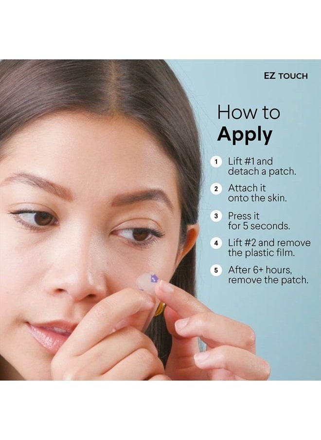 EZ Touch - Acne Pimple Patch(60 count) Easy & Clean New Concept Absorbing Hydrocolloid Patch Attachable Without Touching Acne Stickers (Slim & Clear) - Image 1