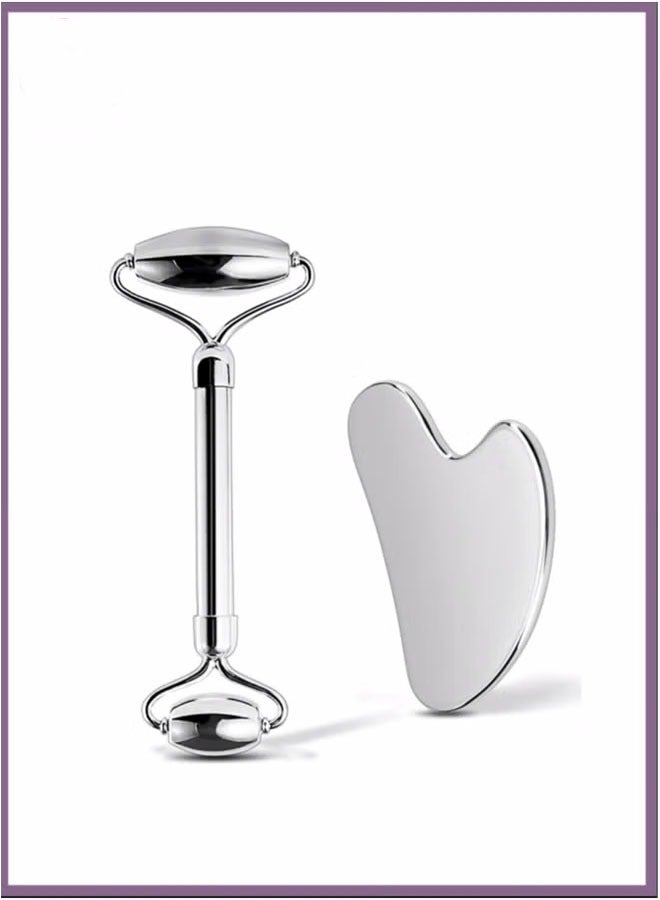 بكرة وجه من الفولاذ المقاوم للصدأ وعلاج الجسم بالجواشا، يقلل من الانتفاخات وتوتر الوجه ومتين - Image 1