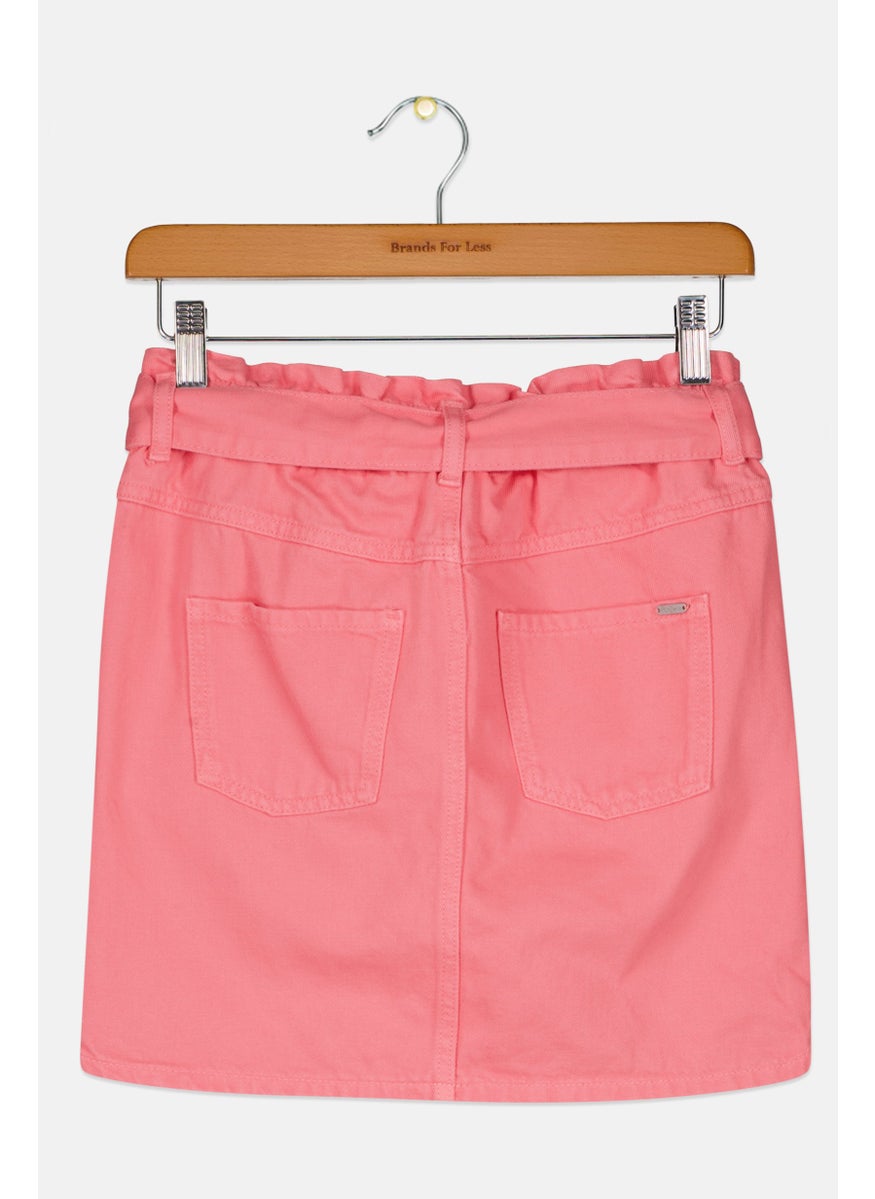 Pepe Jeans - Kids Girl Solid Belted Skirts, Pink - Image 1