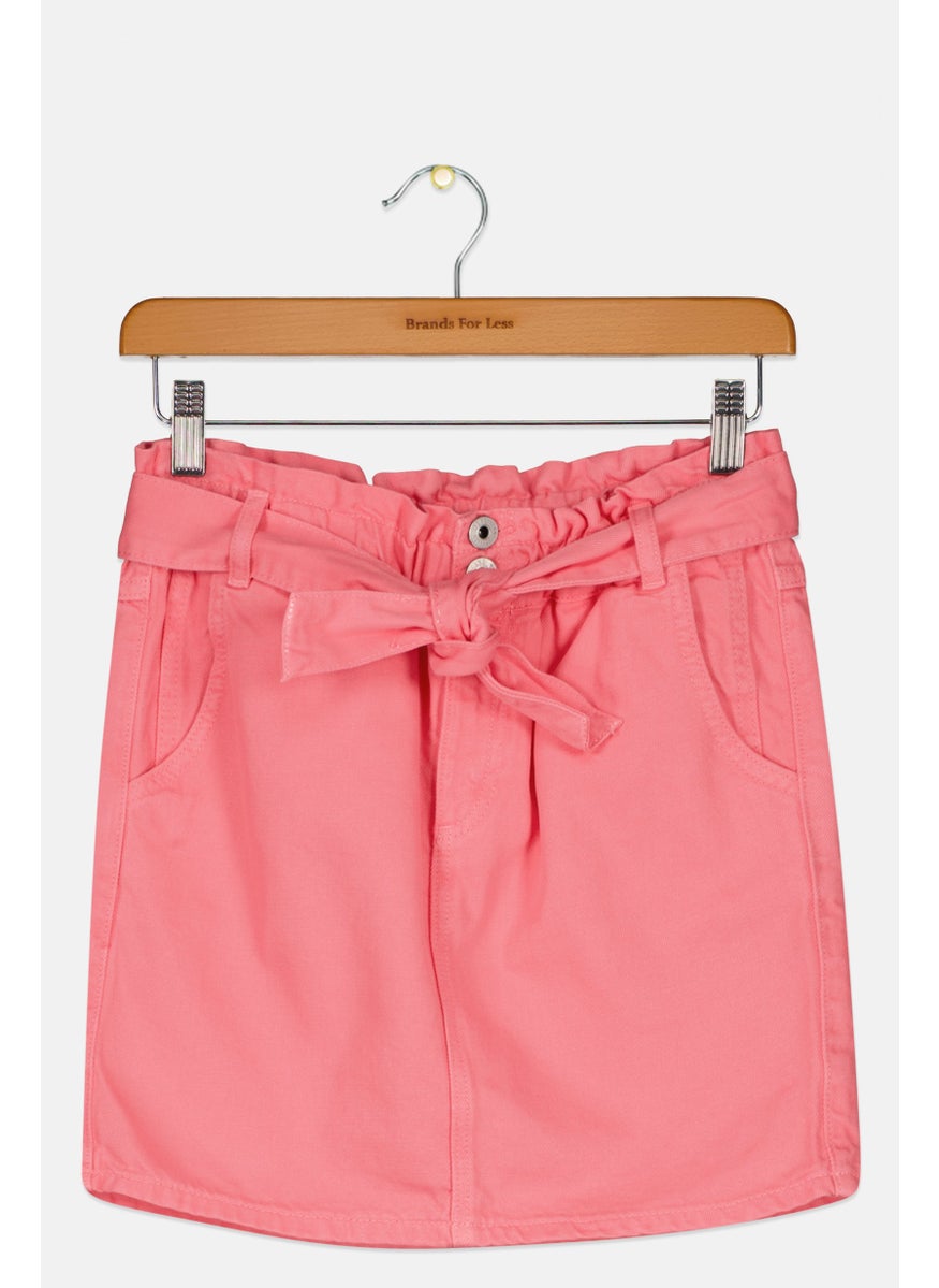 Pepe Jeans - Kids Girl Solid Belted Skirts, Pink - Image 1