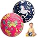 U&C Planet UC Planet Playground Balls for Toddler 13 2 Pack 6 inches Rubber Balls with Pump Kickball Outdoor Indoor Game for Kids 15 Years Catoon Balls with Unicorn Butterfly for Boys Girls - Image 2